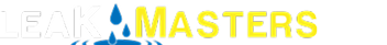 Leak Masters USA logo with blue water droplet icon, emphasizing leak detection and repair services in bold colors.