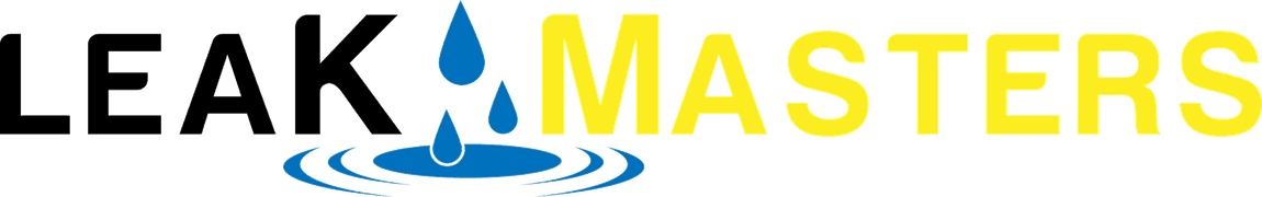 Leak Masters logo with blue water droplet icon — leak detection and repair partner of Charles Towne Plumbing.